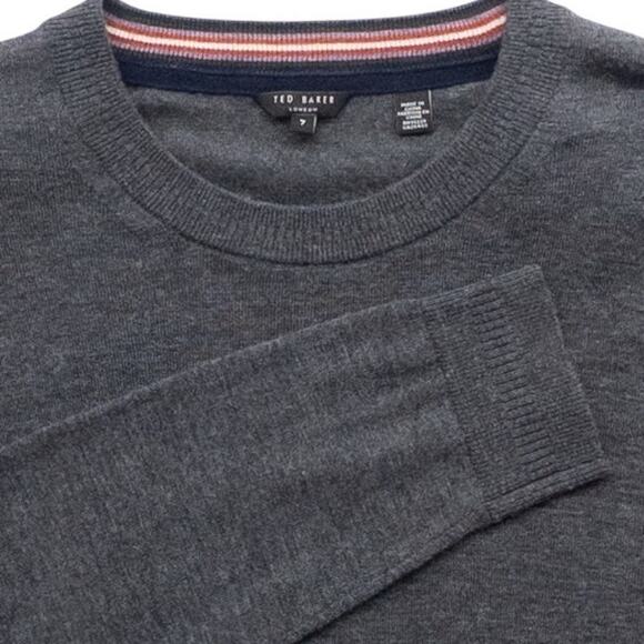 Ted Baker Wool Cashmere Blend Men's Crewneck Sweater Gray Men's Size 3XL TB 7 - Picture 1 of 7